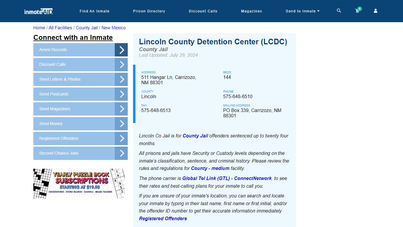 Lincoln County Detention Center (LCDC) - Inmate Locator